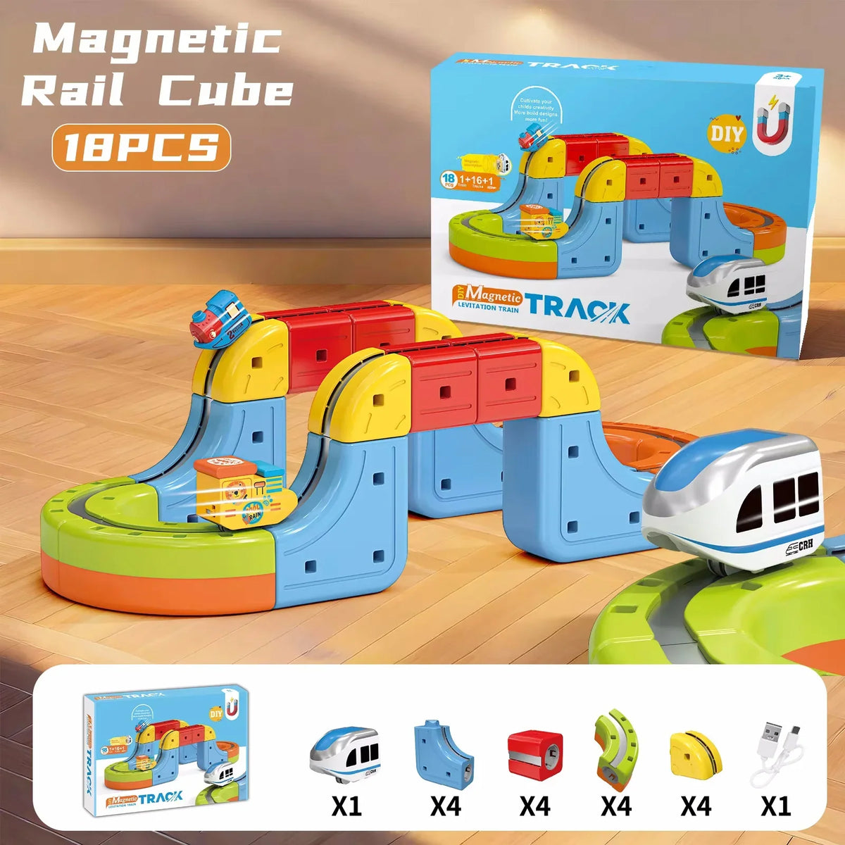 DIY Assemble Magnetic Track Train Toys for Kids Electronic Magical Rail Car Construction Children Educational Toy Christmas Gift