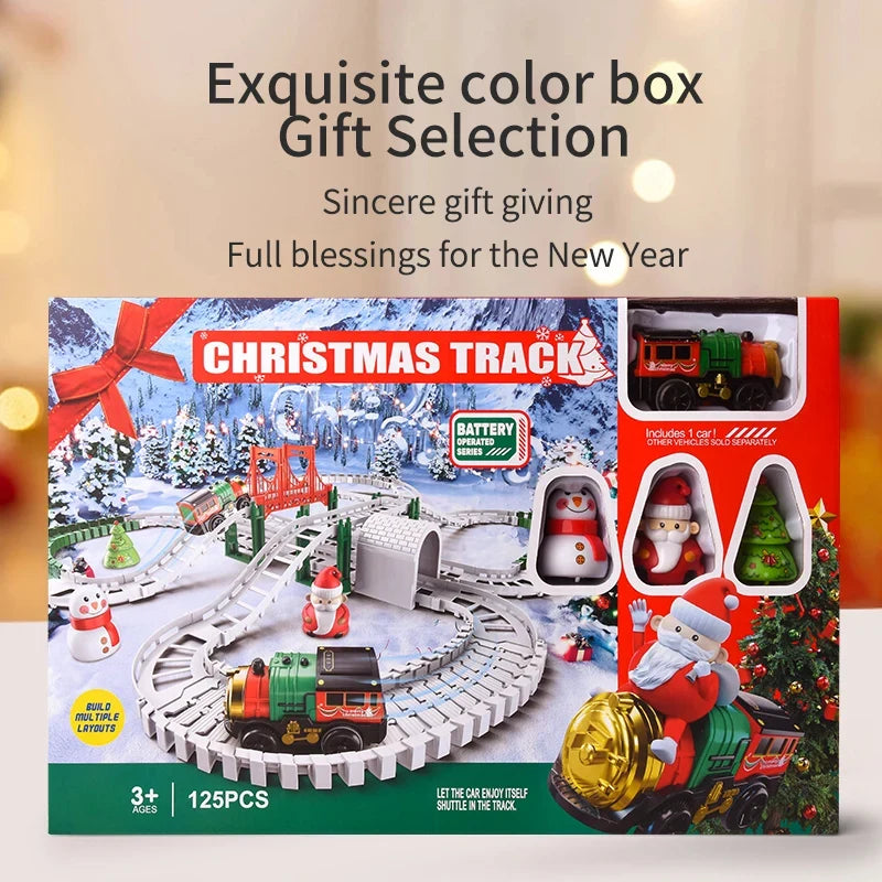 Christmas Track Car Train Toys Children Electric Track Toy Car Christmas Car Kids Educational Toys for Children Birthday Gift