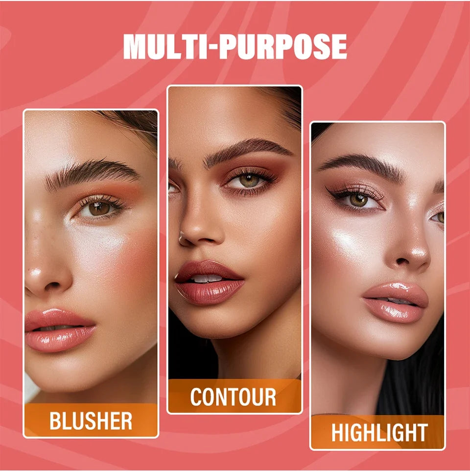 Professional Makeup Powder Blush 12HR Wear Vegan Formula Blusher Makeup Blush in Bar Cosmetics Palette Powder Pink Cream Face