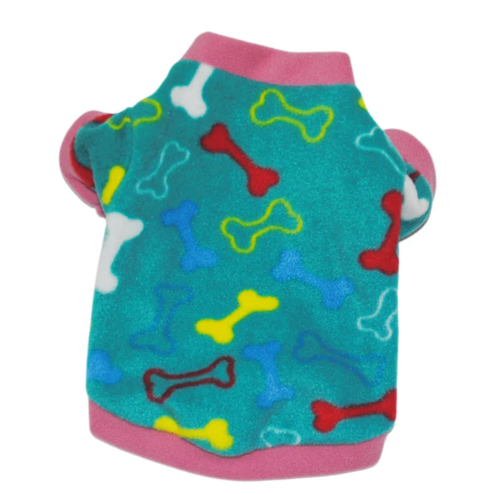 Chihuahua Clothes Cute Printed Small Dog Clothes French Bulldog Dogs Clothes Pets Warm Fleece Dog Winter Coat Puppy Dog Costume