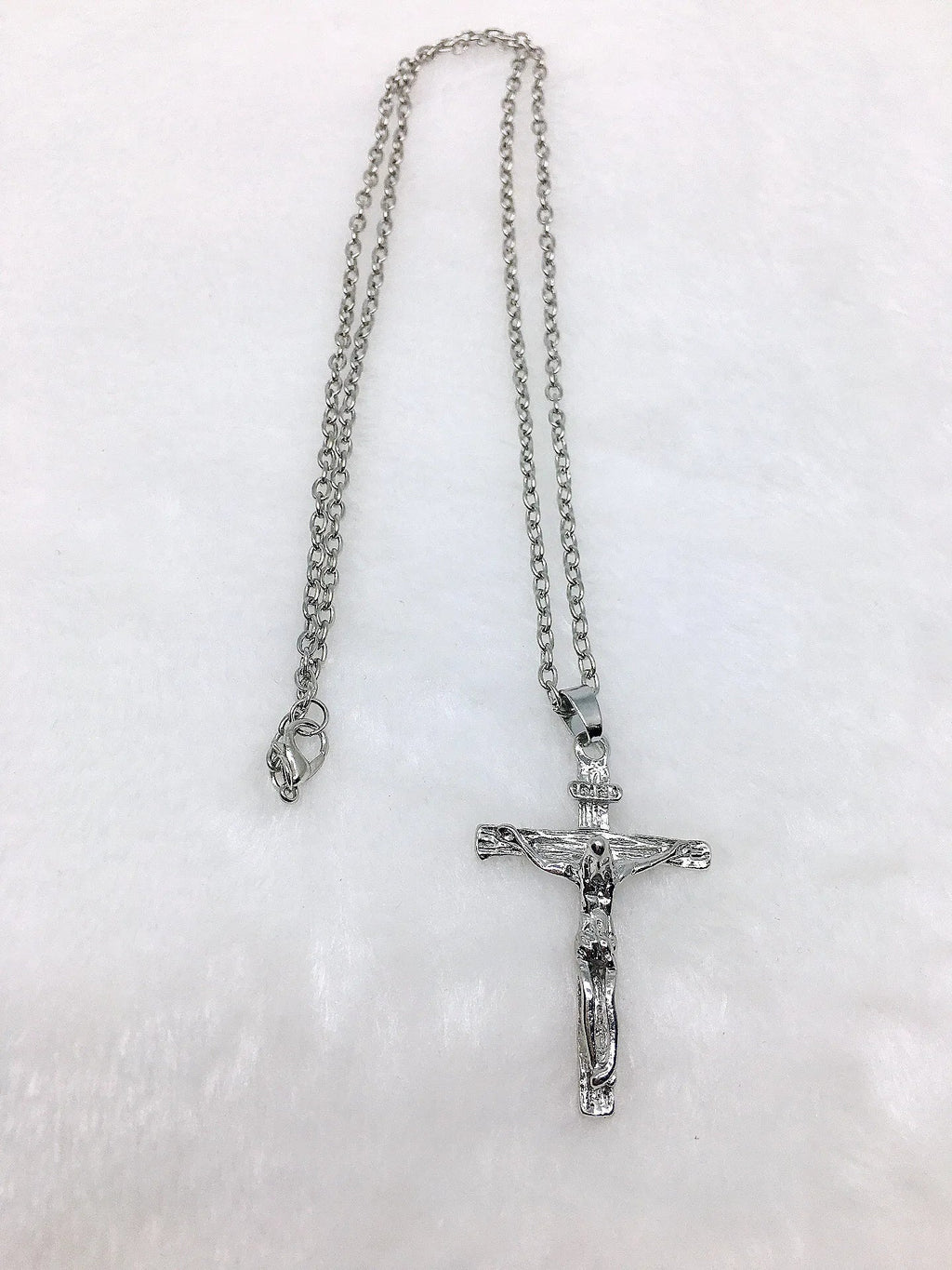 Fashion Crucifix Jesus Christ Men Jewelry Gold Brown Silver Color Metal Cross Pendant With Neck Chain Necklaces For Women