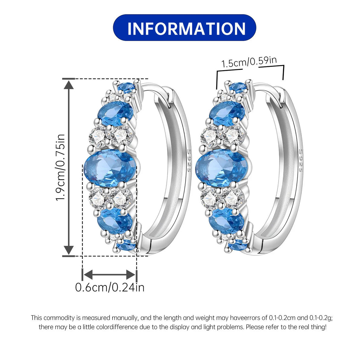 PANPOKI S925 Sterling Silver Purple Zircon Series Earrings Hoop Earrings For Women Jewelry Original Party Trendy Gifts