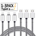 USB Type C Cable 2.4A Fast Charging Battery Charger Wire Woven Nylon Data Cable Mobile Phone Charger For Huawei Samsung USB C