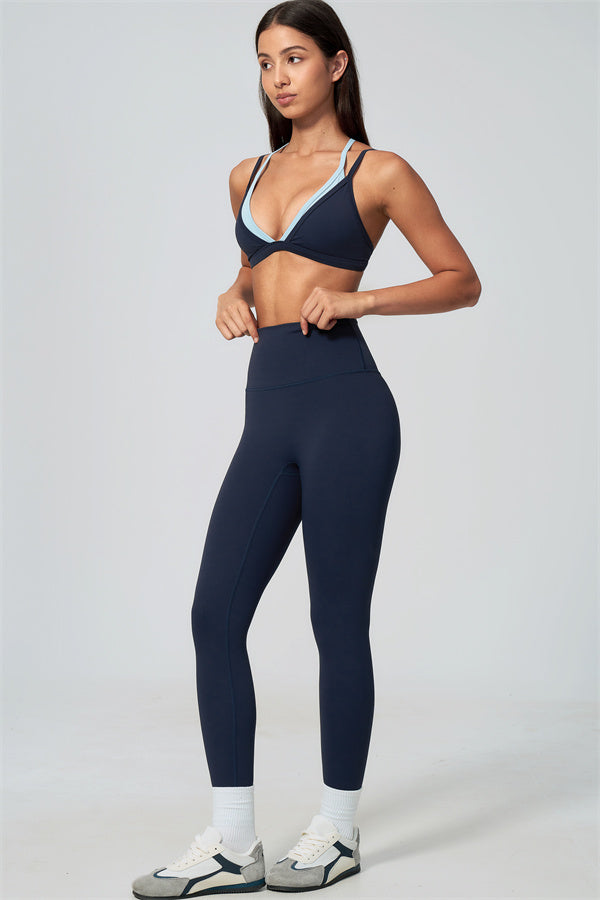 The Seraphine Layered V Sports Bra Leggings 2-Piece Set
