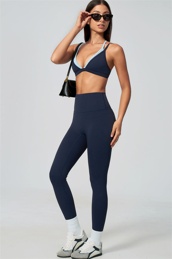 The Seraphine Layered V Sports Bra Leggings 2-Piece Set