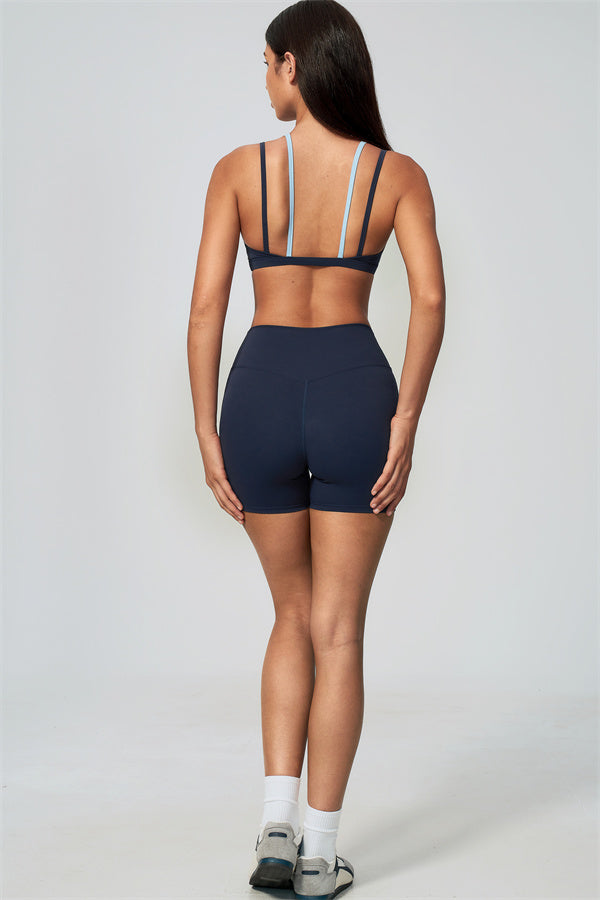 The Seraphine Layered V Sports Bra Shorts 2-Piece Set