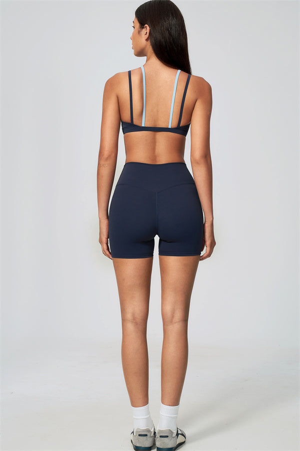 The Seraphine Layered V Sports Bra Shorts 2-Piece Set