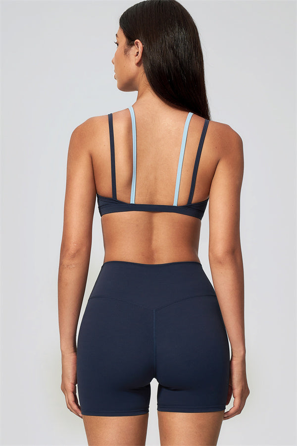 The Seraphine Layered V Sports Bra Shorts 2-Piece Set