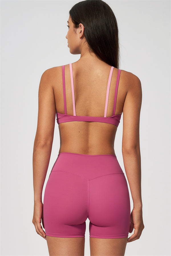 The Seraphine Layered V Sports Bra Shorts 2-Piece Set