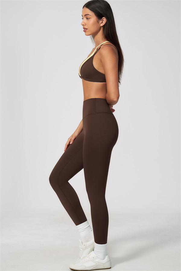 The Seraphine Layered V Sports Bra Leggings 2-Piece Set