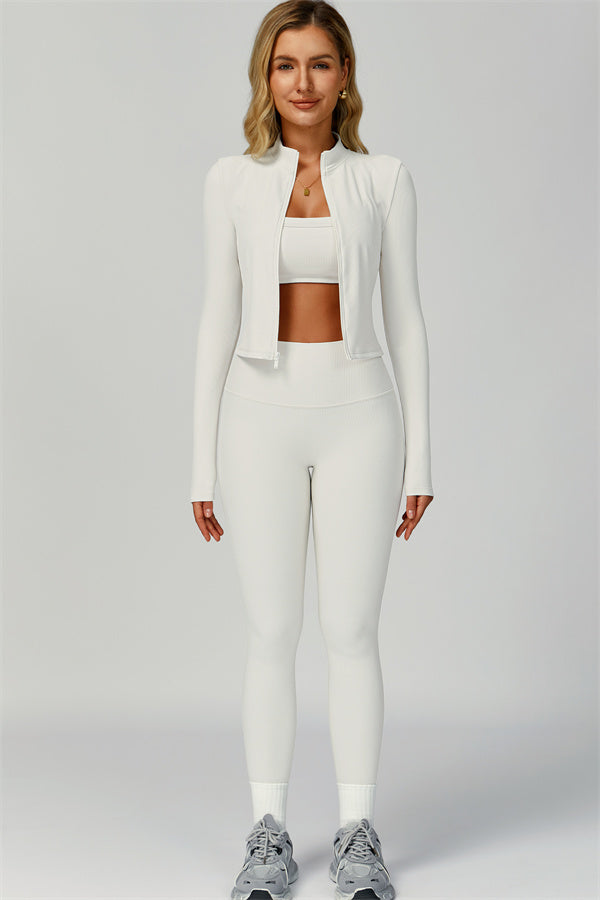 The Burst Jacket Sports Bra Leggings 3-Piece Set