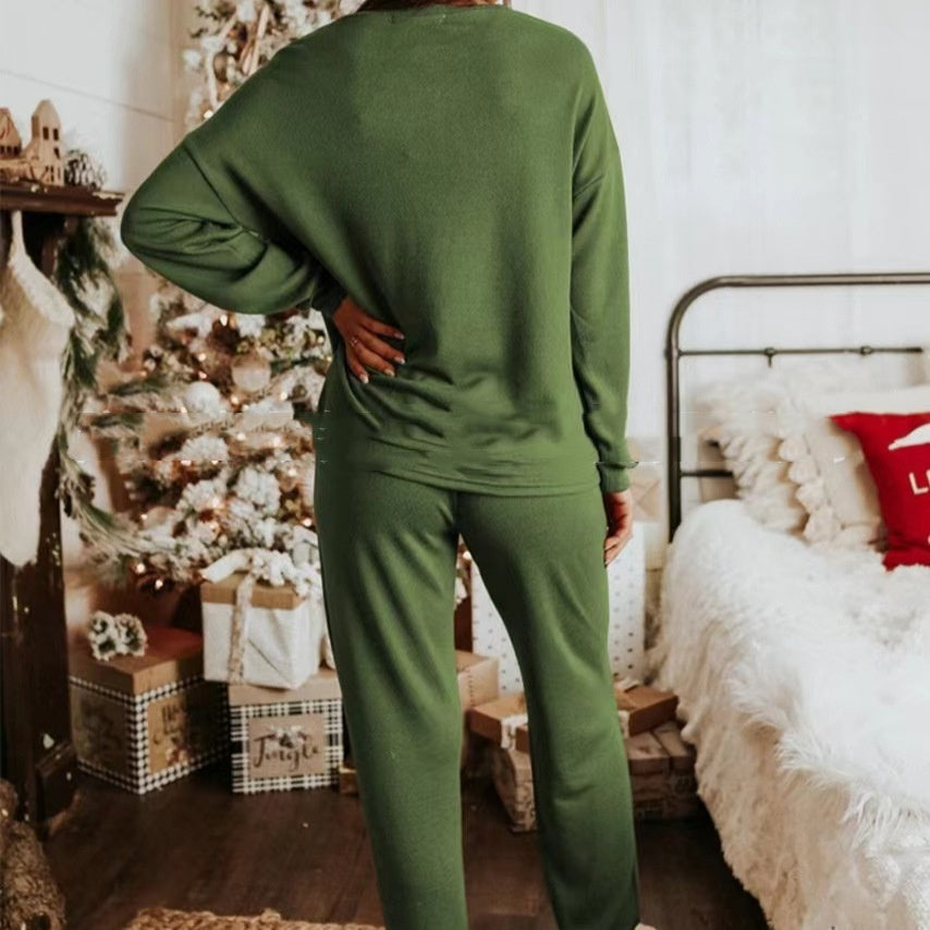 Women’s Christmas Sequin Two-Piece Set | Long Sleeve Top & Pants
