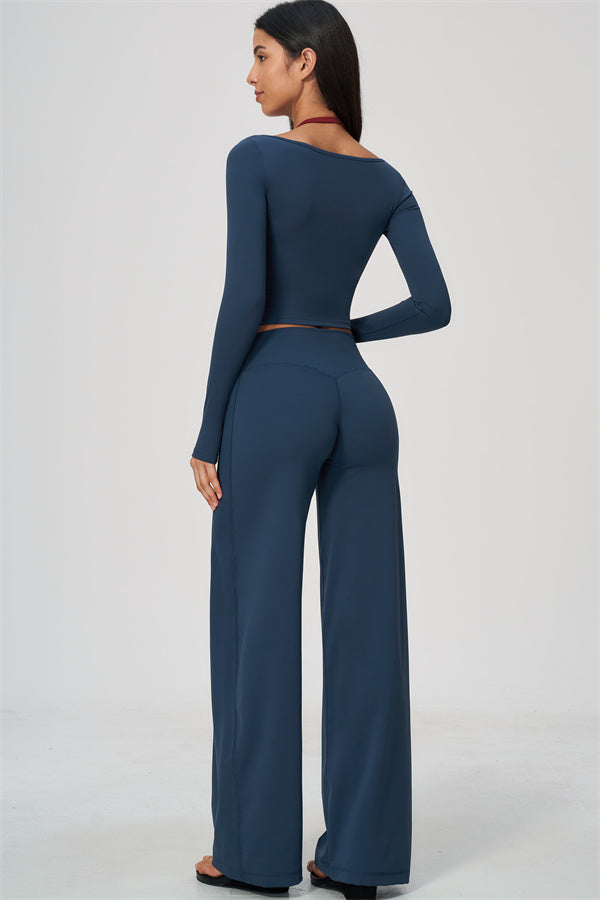 The Cascade Long Sleeve T-shirt Straight Leg Pants 2-Piece Set