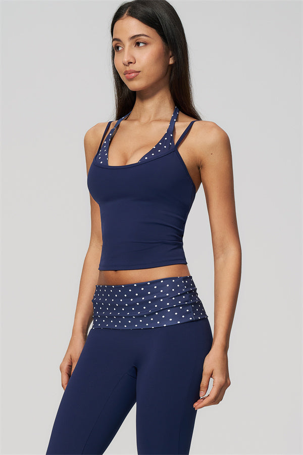 The Enliven Halter Tank Top Capri Leggings 2-Piece Set
