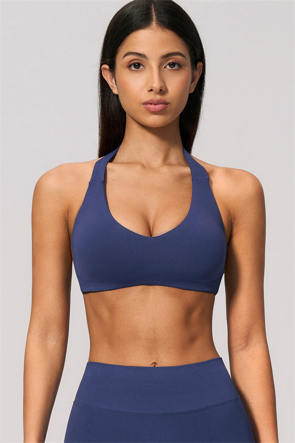 The Velvetine Halter Sports Bra Flared Leggings 2-Piece Set