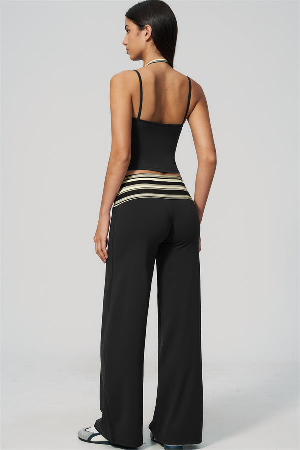The Enliven Halter Tank Top Straight Leg Pants 2-Piece Set