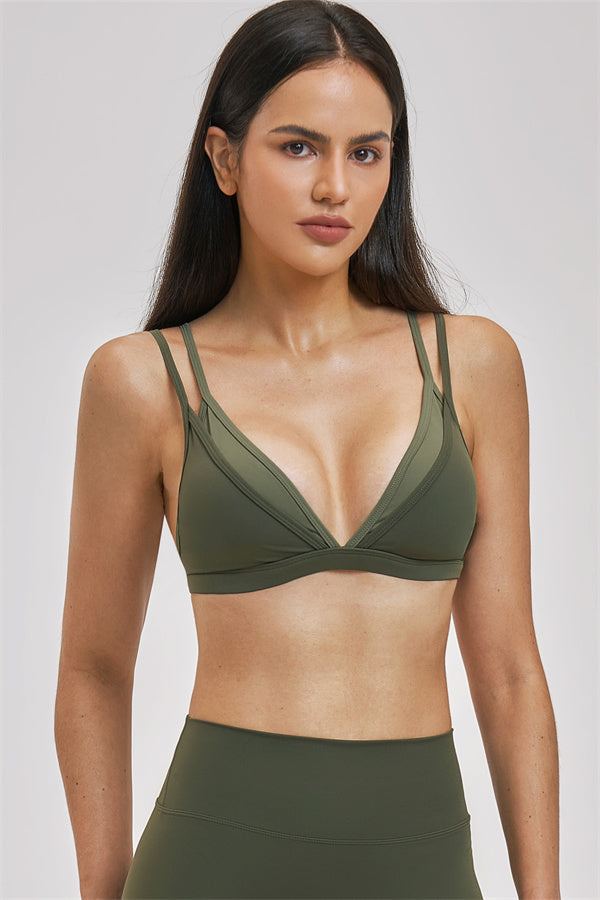 The Seraphine Layered V Sports Bra Shorts 2-Piece Set