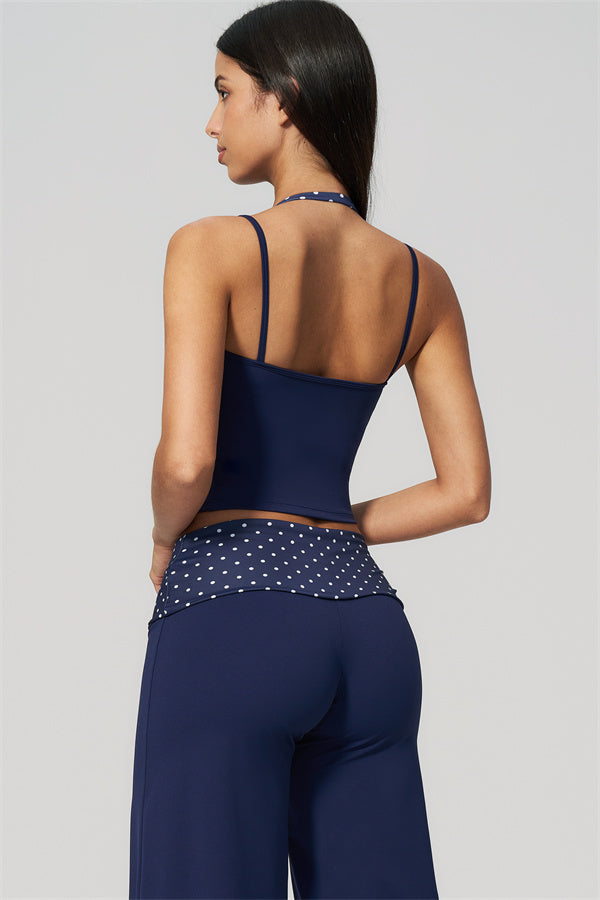 The Enliven Halter Tank Top Straight Leg Pants 2-Piece Set
