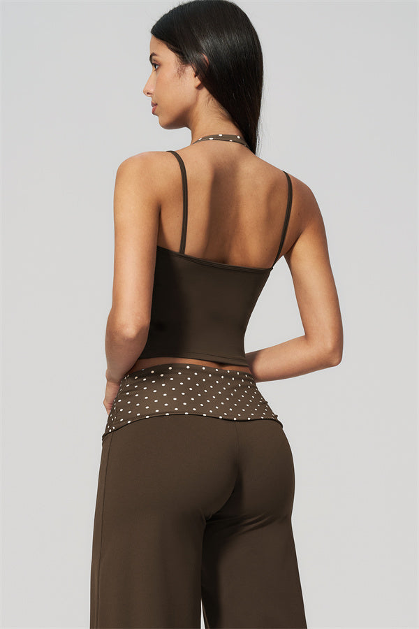 The Enliven Halter Tank Top Straight Leg Pants 2-Piece Set
