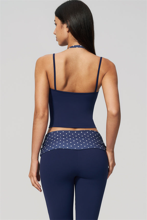 The Enliven Halter Tank Top Capri Leggings 2-Piece Set