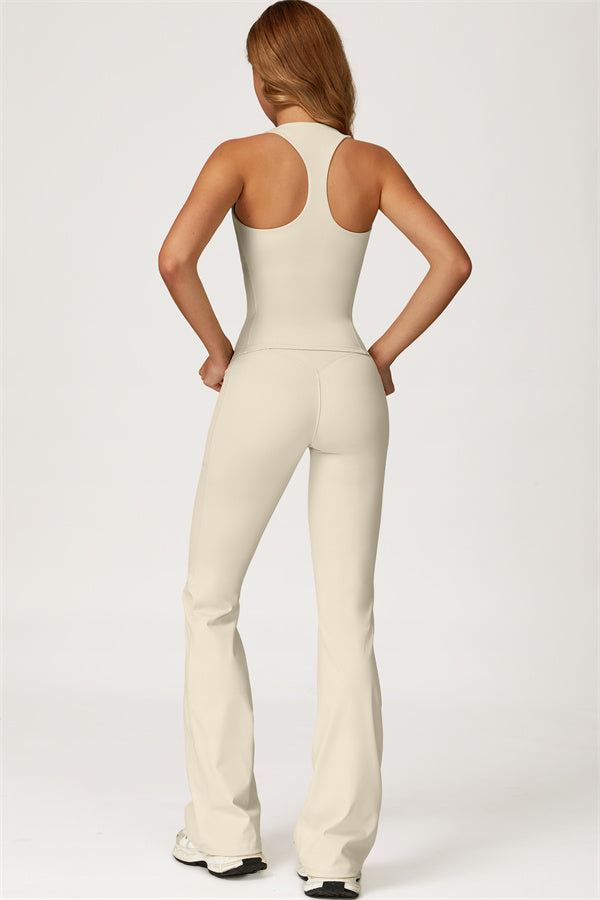 The Glacier Crop Tank Flared Leggings 2-Piece Set