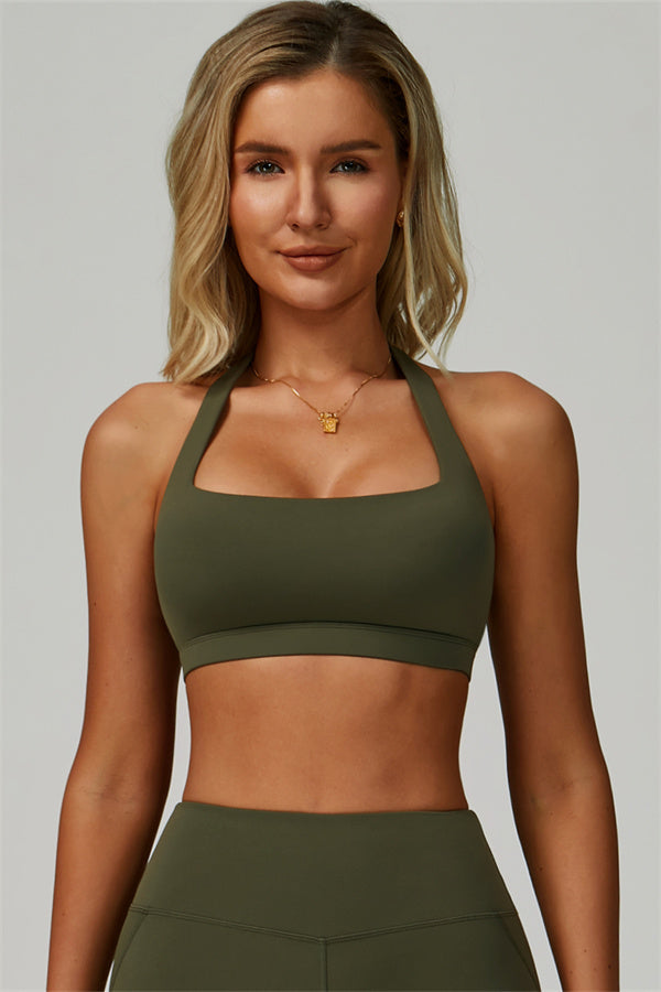 The Bold Halter Sports Bra Flared Leggings 2-Piece Set