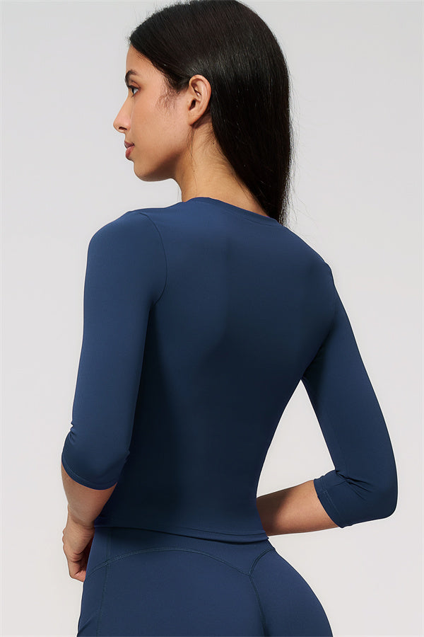 The Natalia Half-Sleeve Top Straight Leg Pants 2-Piece Set