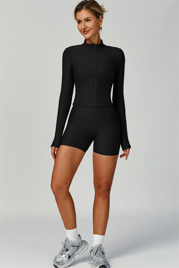 The Burst Jacket Sports Bra Shorts 3-Piece Set