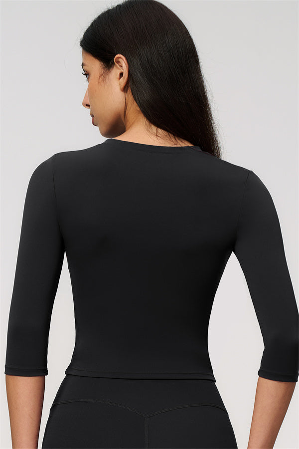 The Natalia Half-Sleeve Top Straight Leg Pants 2-Piece Set