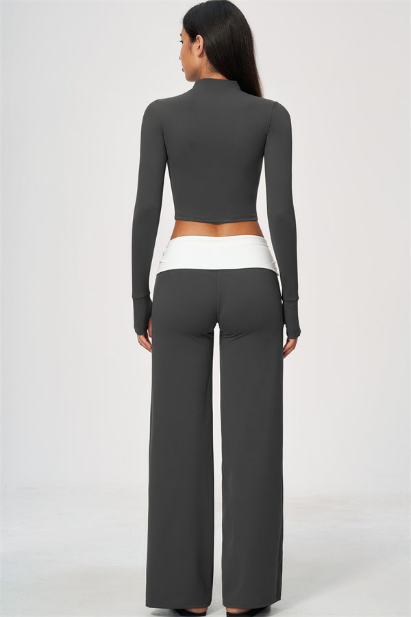 The Joyous Jacket Sports Bra Straight Leg Pants 3-Piece Set
