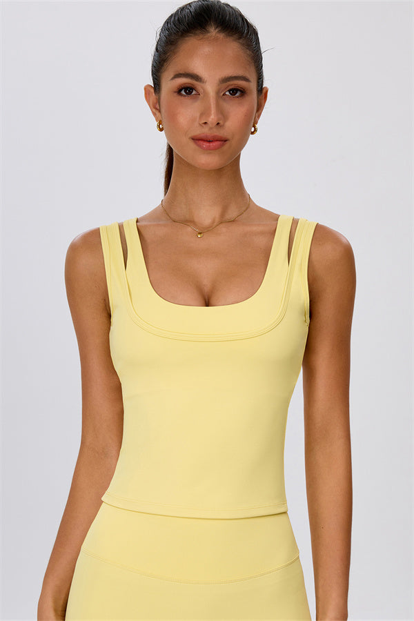 The Energize Double Strap Tank Top Wide Leg Crop 2-Piece Set