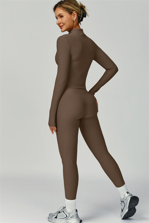The Burst Jacket Sports Bra Leggings 3-Piece Set