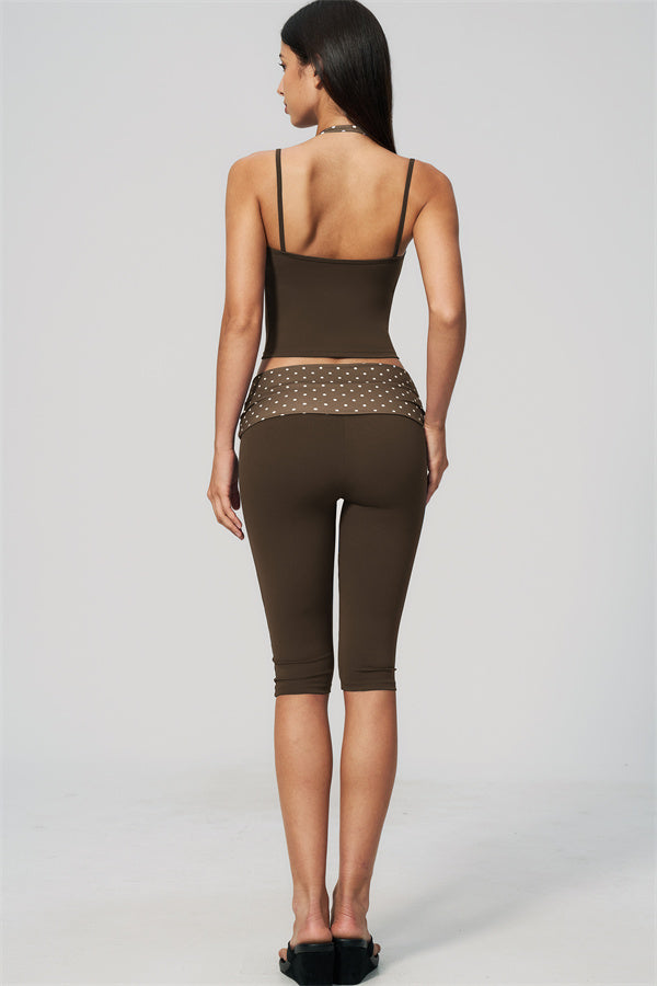 The Enliven Halter Tank Top Capri Leggings 2-Piece Set