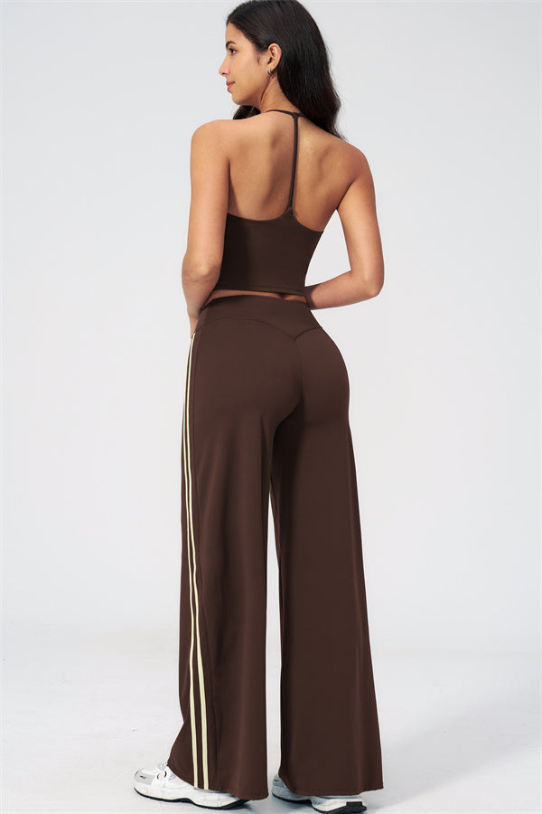 The Evoke Crop Top Straight Leg Pants 2-Piece Set