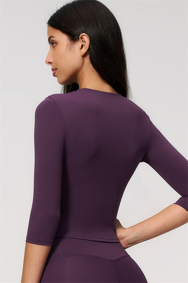 The Natalia Half-Sleeve Top Straight Leg Pants 2-Piece Set