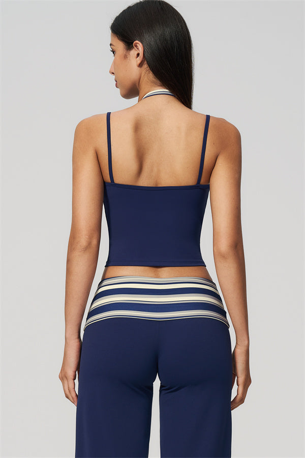 The Enliven Halter Tank Top Straight Leg Pants 2-Piece Set