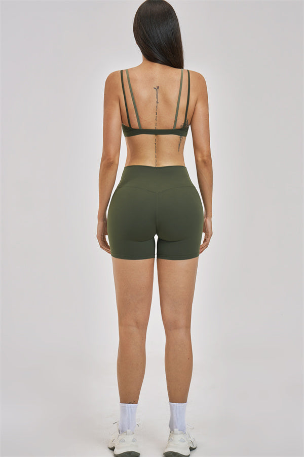 The Seraphine Layered V Sports Bra Shorts 2-Piece Set