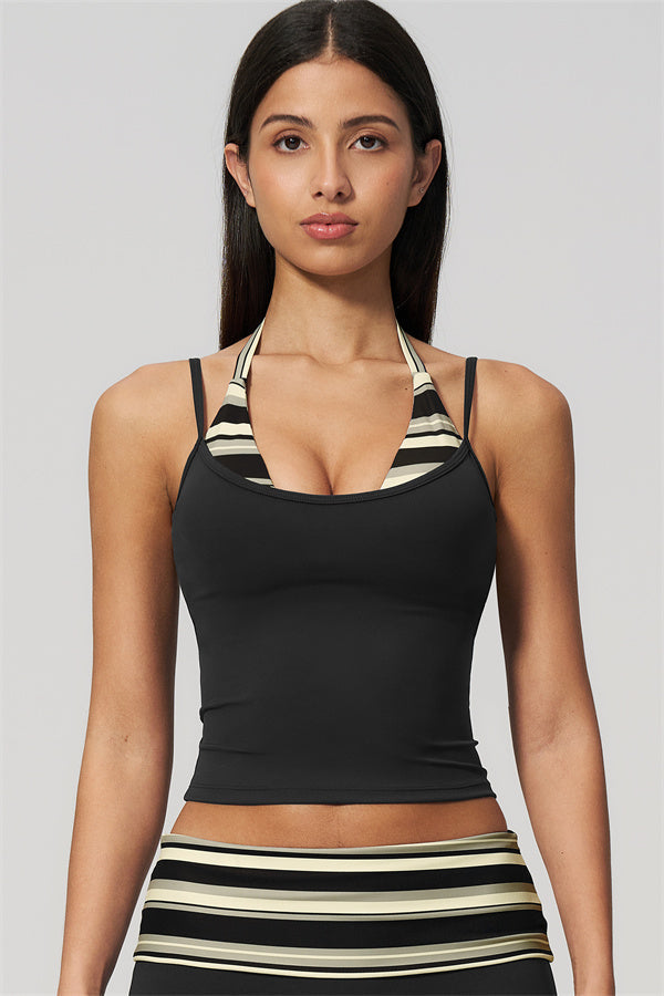 The Enliven Halter Tank Top Straight Leg Pants 2-Piece Set