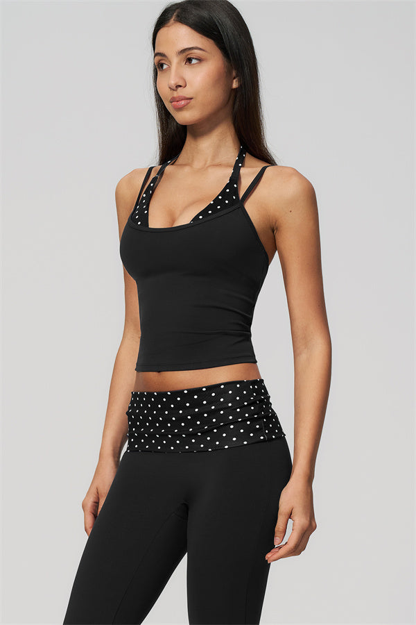 The Enliven Halter Tank Top Capri Leggings 2-Piece Set