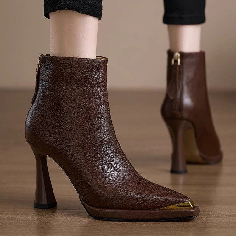 Women’s Pointed-Toe Chunky-Heel Side-Zip Boots