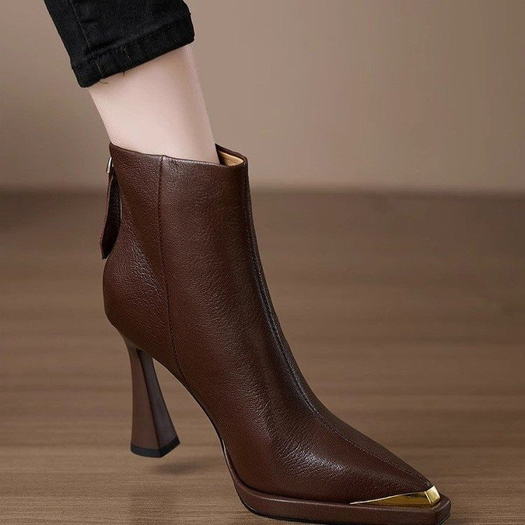 Women’s Pointed-Toe Chunky-Heel Side-Zip Boots
