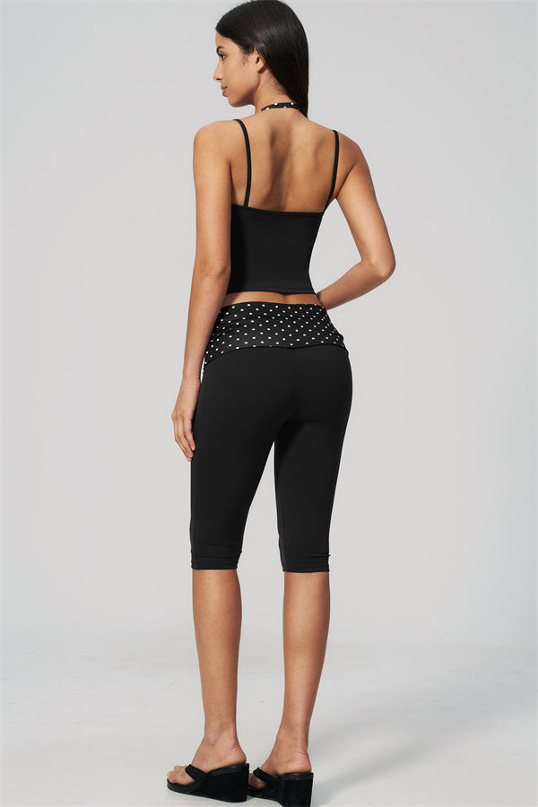 The Enliven Halter Tank Top Capri Leggings 2-Piece Set