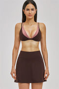 The Seraphine Layered V Sports Bra Skirt 2-Piece Set
