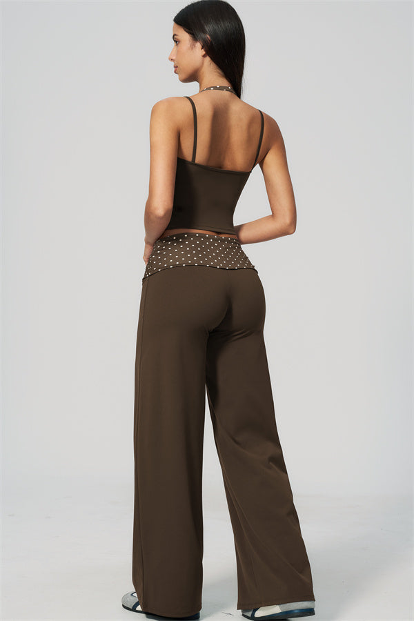 The Enliven Halter Tank Top Straight Leg Pants 2-Piece Set