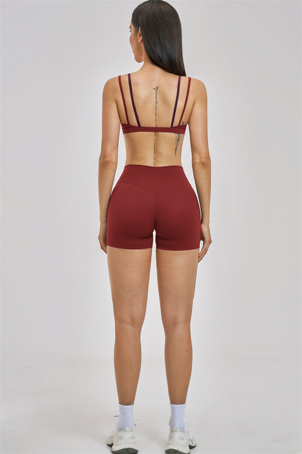 The Seraphine Layered V Sports Bra Shorts 2-Piece Set