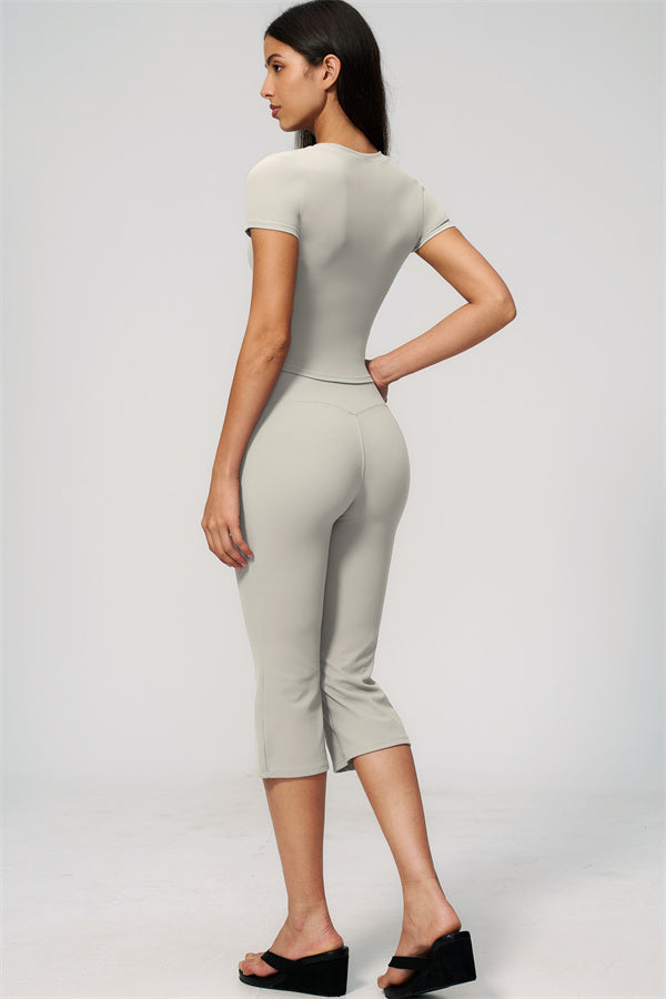 The Zura T-shirt Capri Leggings 2-Piece Set