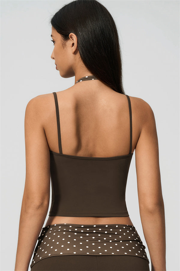 The Enliven Halter Tank Top Capri Leggings 2-Piece Set