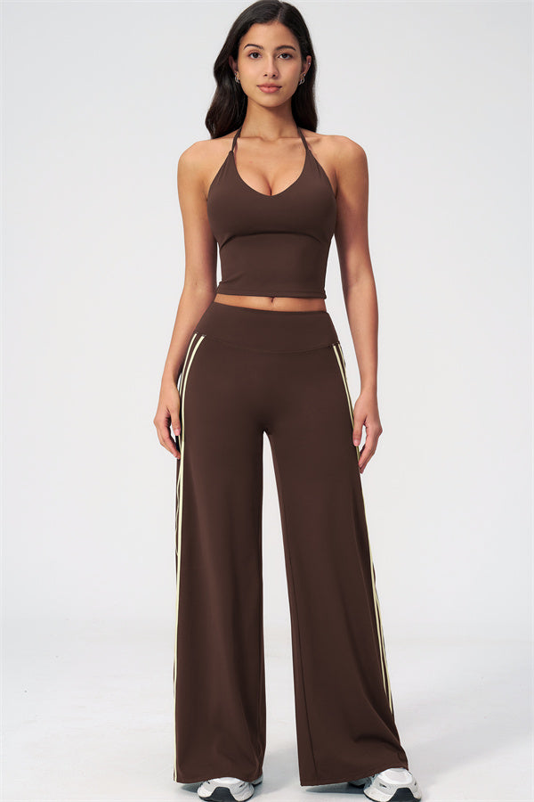 The Evoke Crop Top Straight Leg Pants 2-Piece Set