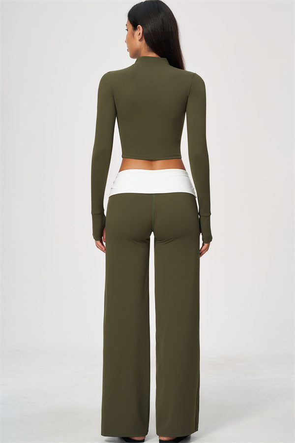 The Joyous Jacket Sports Bra Straight Leg Pants 3-Piece Set