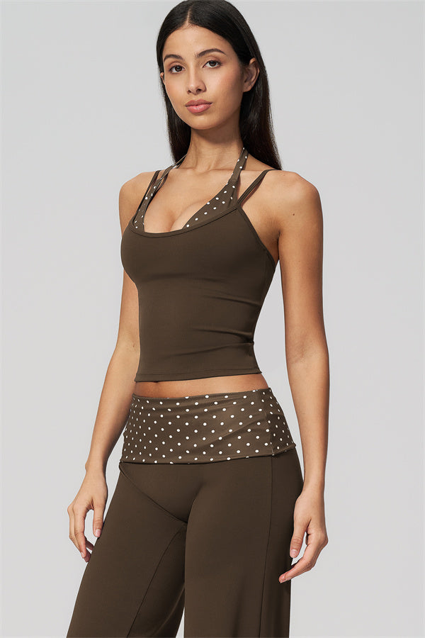 The Enliven Halter Tank Top Straight Leg Pants 2-Piece Set